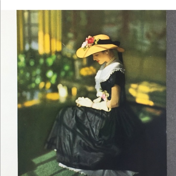 ! 1 Page/2 Sides VTG 1951 Photo Book, Models in Sun Hat, Diamonds & Brown Silk - Picture 3 of 4